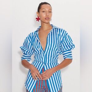 Simon Miller Poplin Loch Top in Blue Stripe - Size Small - Brand New with Tags